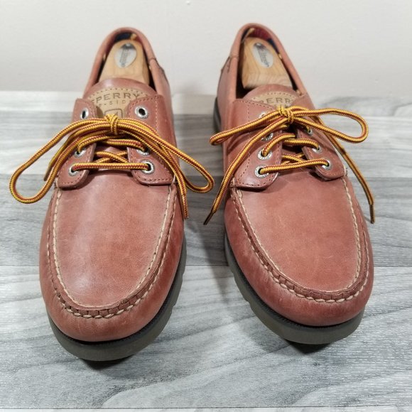 Sperry Top Sider Mens 10 Brown Leather Slip On - Picture 2 of 6